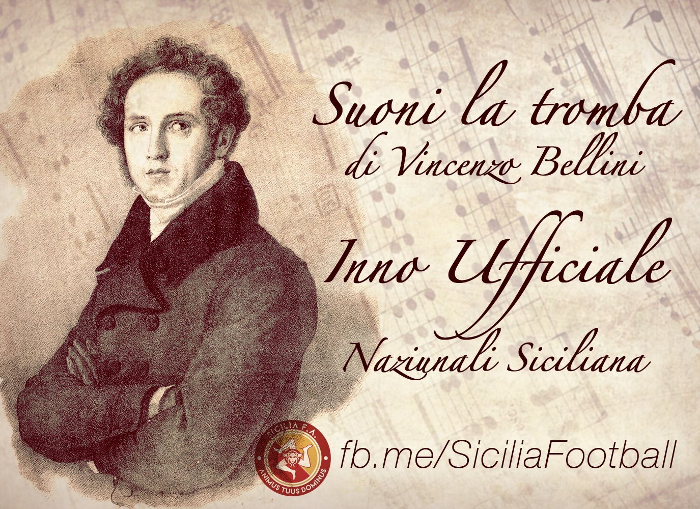 Nazionale Siciliana: “Suoni la tromba” di Bellini é l’inno ufficiale